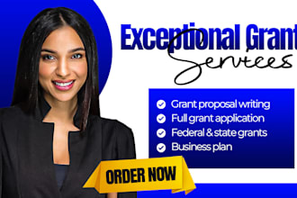 write grant proposal, application, research, business plan, pitch deck