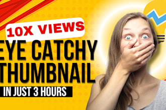 design amazing viral eye catchy youtube thumbnail in 3 hour
