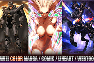 color manga , comic , webtoon and line art