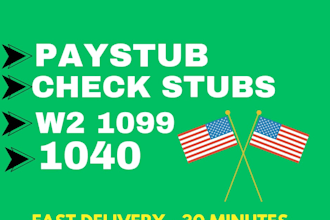 do paystub, check stubs, w2, 1099 and 1040