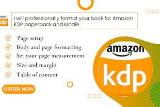 professionally format your book for KDP paperback and kindle