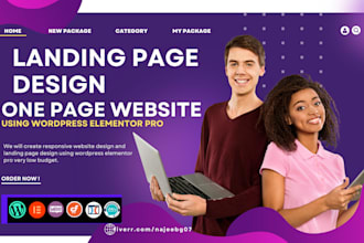 build attractive landing page, wordpress website design using elementor