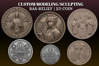 do custom 3d coin design bas relief medal medallion challenge 3d stl coin model