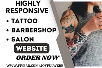 design tattoo website barber beauty nail salon piercing tattoo studio website