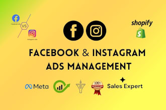 setup and manage facebook ads campaign, instagram ads, shopify fb advertising