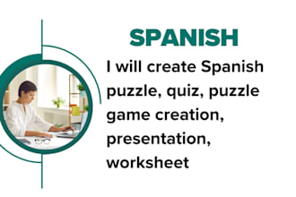 create spanish puzzle, quiz, puzzle game creation, presentation, worksheet