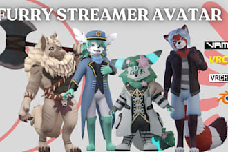 upload, edit and create nsfw furry vrchat avatar, 3d nsfw sfw streamer model