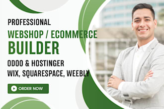 build webshop, ecommerce in odoo, hostinger, wix, weebly, squarespace website