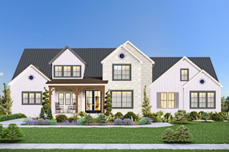 do house rendering, facade design, renovation