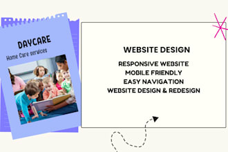 build kindergarten website, childcare, preschool, or daycare website