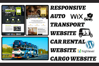 build auto transport website car rental website logistic trucking cargo website