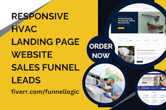design hvac landing page solar website construction sales funnel roofing leads