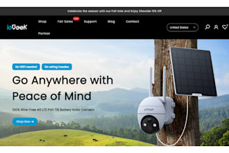 build 7 figure home security camera shopify store photography cctv drone website