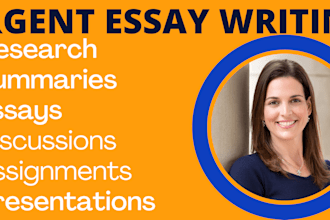 do urgent essay writing, 500 to 5000 words on any topic or style