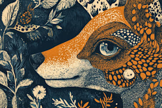 create custom linocut illustration with fast delivery