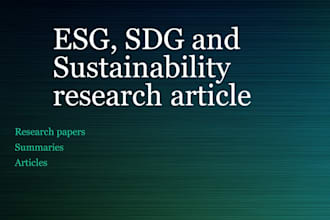 provide esg, sdg and sustainability research article