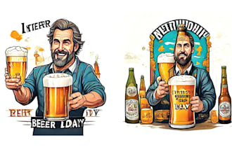 create high quality mascot pub beer vector logo