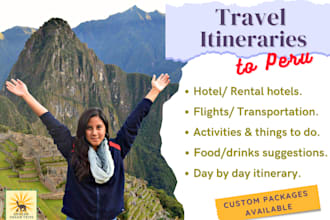 plan a researched travel itinerary for your visit to peru