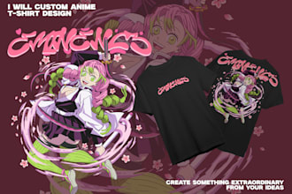 custom anime t shirt design illustration