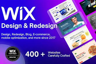 build wix website, design wix or redesign wix website