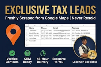 generate income tax leads and tax preparation leads via google maps