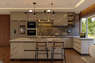 design kitchen interior in 3d and render