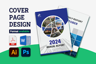 design cover page, proposal cover, report cover, annual report, and book cover