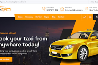 create chauffeur website, taxi booking, limousine and car rentals website