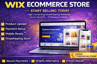 wix ecommerce store design dropshipping website shopify alternative sell online