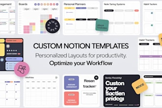 create custom and advanced aesthetic notion templates tailored to your needs