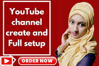youtube channel create and setup with logo, banner