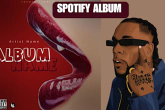 design spotify cover, spotify canvas neon album cover art or mixtape cover art