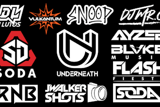 unique typography logo for dj, band, apparel or nick name