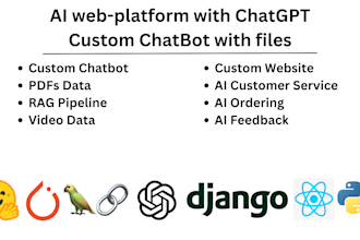 create an ai website platform with chatgpt and custom data