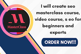 create seo masterclass course, video course, s eo for beginners and experts