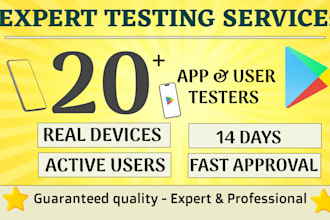 provide real 12 testers or 20 testers for google play console app closed testing