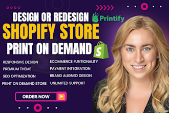 design, redesign shopify store, print on demand, create shopify website redesign