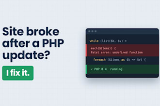 fix PHP errors and upgrade your PHP laravel or wordpress site to PHP 8