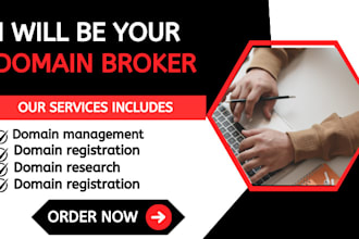 be your domain broker, domain agent,and domain researcher