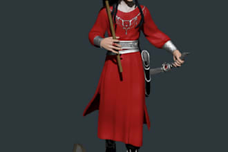 be your character modeler, character texturing, rig3d, realistic game character