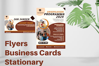 design your flyer, business cards and stationary