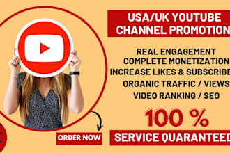 do USA UK youtube promotion, shoutout video, subscribers to active audience