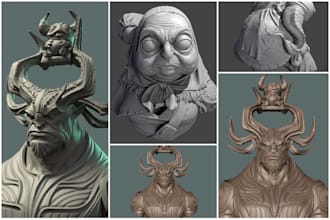 sculpt 3d model character, action figure, toys for 3d printing, rendering