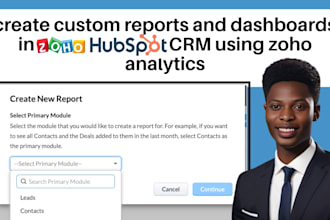 create custom reports and dashboards in zoho, hubspot CRM using zoho analytics