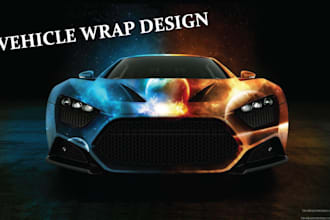 design a vehicle wrap, car wrap, food truck wrap and trailer wrap design