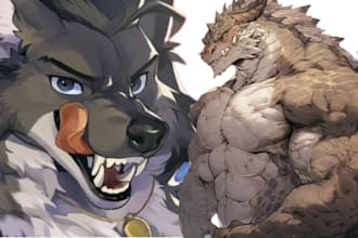 draw furry art half body full body anime nsfw sfw fursona  fanart character fur