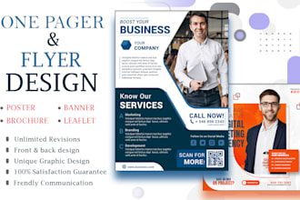 design creative one pager , flyer and marketing materials for print and digital