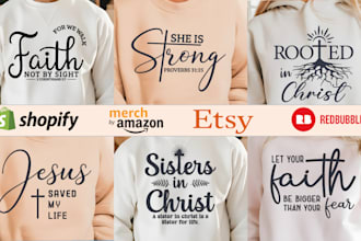 create custom bible verse religious christian typography t shirt design