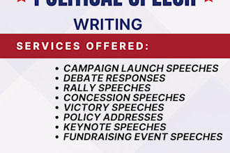 write your political campaign speech and insightful speech for your campaign