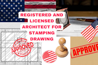 stamp sign architectural drawing engineering drawing floor plan city permit USA